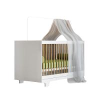 Berço Mini Cama Flocos Com Colchão Tigus Baby Branco - 1