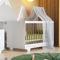 Berço Mini Cama Flocos Com Colchão Tigus Baby Branco - 2