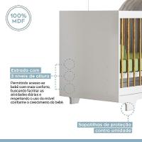 Berço Mini Cama Flocos Com Colchão Tigus Baby Branco - 3