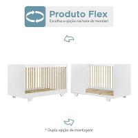 Berço Mini Cama Flocos Com Colchão Tigus Baby Branco - 5