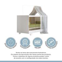 Berço Mini Cama Flocos Com Colchão Tigus Baby Branco - 6