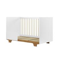 Berço Mini Cama Flocos Com Colchão Tigus Baby Branco Madeirado Ypê - 10