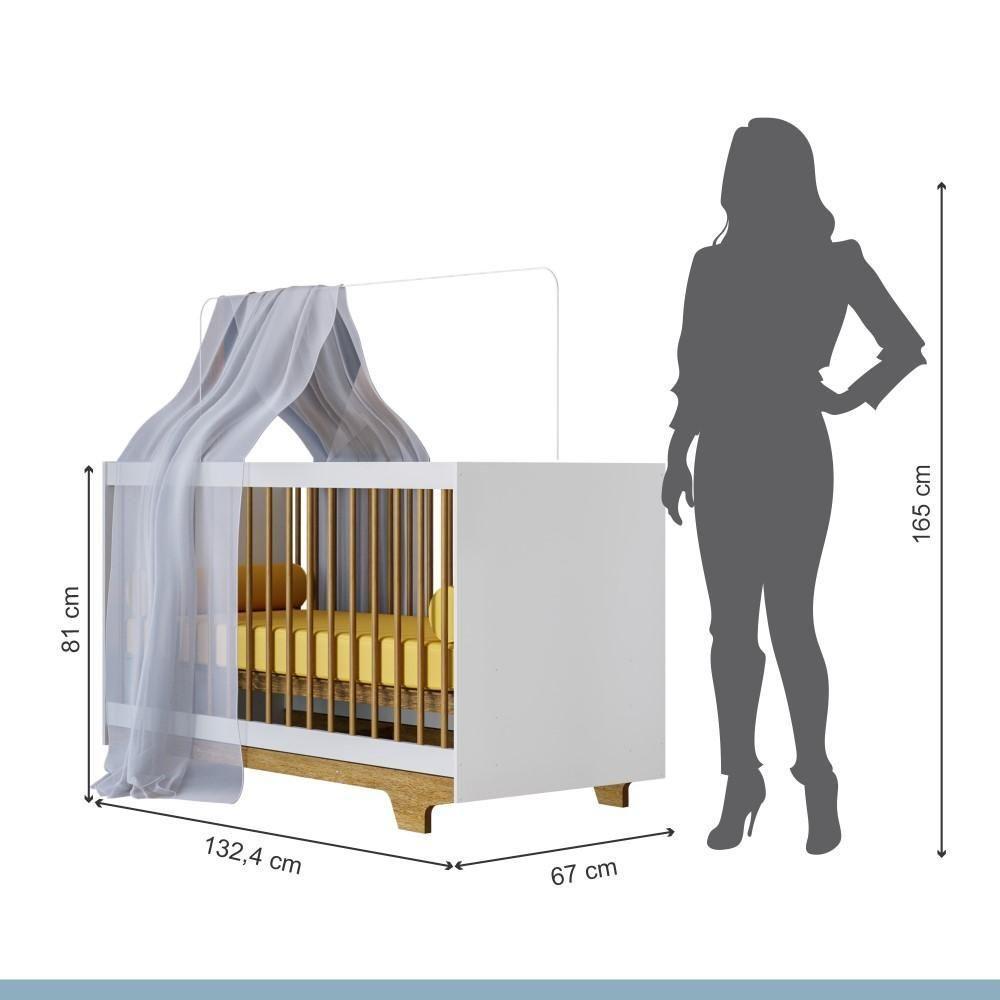 Berço Mini Cama Flocos Tigus Baby Branco Madeirado Ypê - 6