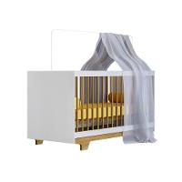 Berço Mini Cama Flocos Tigus Baby Branco Madeirado Ypê - 1