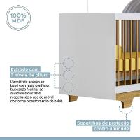 Berço Mini Cama Flocos Tigus Baby Branco Madeirado Ypê - 3