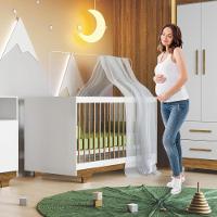 Berço Mini Cama Flocos Tigus Baby Branco Madeirado Ypê - 8