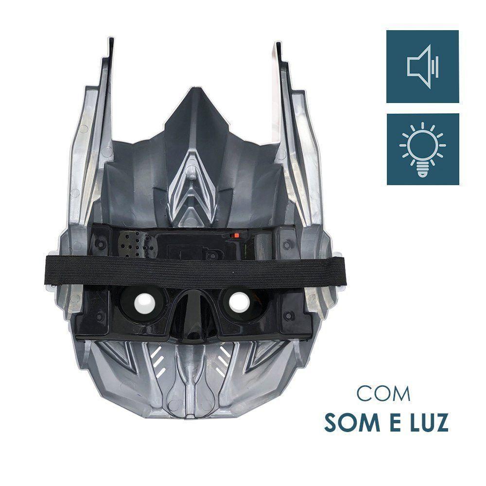 Máscara De Robô Infantil Azul Com Luzes E Sons - 4
