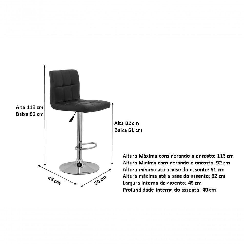 Conjunto Com 2 Banquetas Gomos Confort , Giratoria, Com Regulagem De Altura Preta - 5