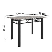 Conjunto Sala de Jantar Mesa Tampo Granito 1,20m com 4 Cadeiras Diana Preto-Mosaico Artefamol - 5