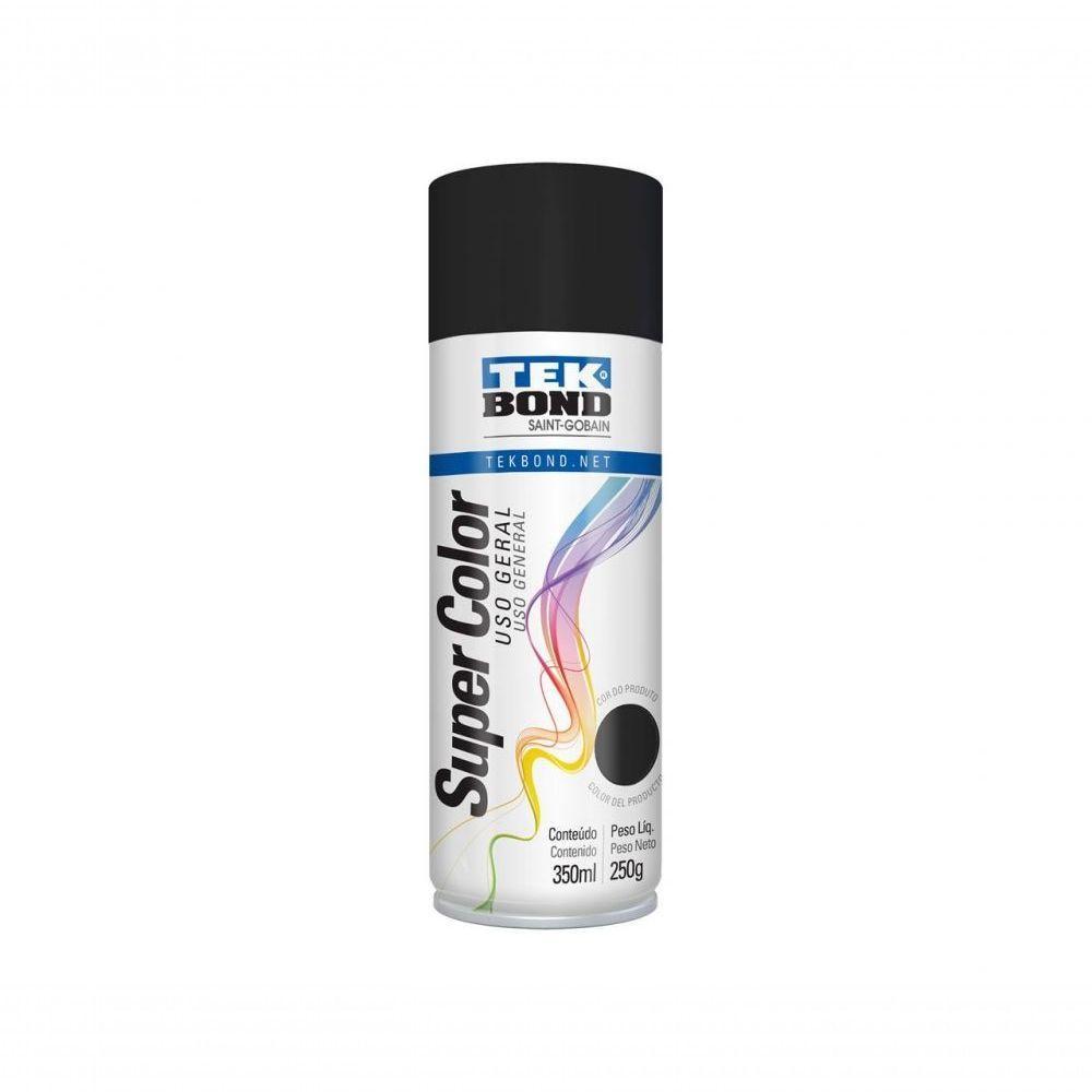 Tinta Spray Tekbond Uso Geral Preto Fosco 350ml-250g C-6 Pcs - 1