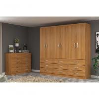 Guarda-roupa Casal Bergamo 6 Portas 9 Gavetas - Cinnamomo Cinnamomo - 1