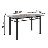 Conjunto Sala de Jantar Mesa Tampo Granito 1,40m com 6 Cadeiras Diana Preto-Cedro Artefamol - 5