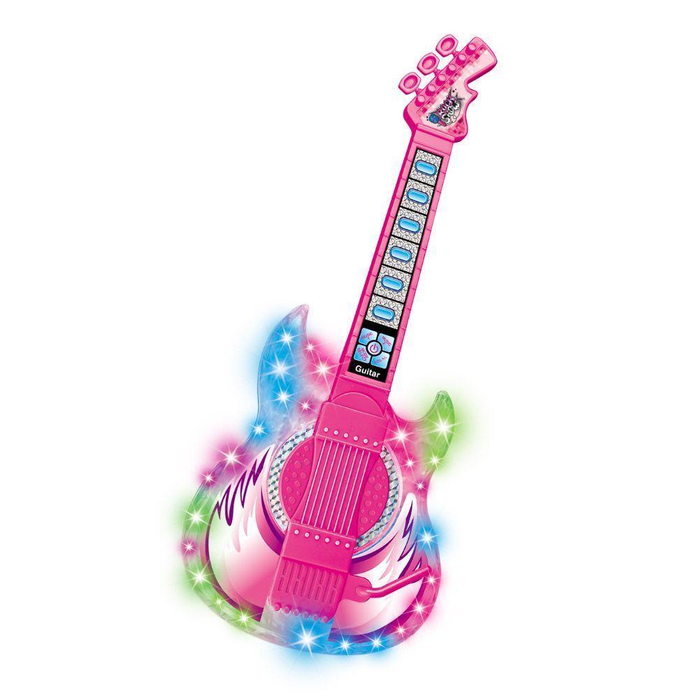 Guitarra Com Microfone Pedestal Rock Show Rosa Dmt5893 Dm Toys - 3
