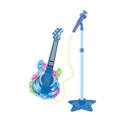 Guitarra Com Microfone Pedestal Rock Show Azul Dmt5894 Dm Toys