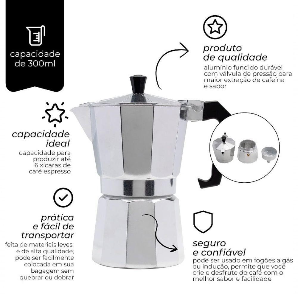 Cafeteira Italiana 6 Xícaras - Mimo Style - 3