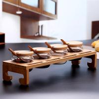 Conjunto Porta Tempero De Bambu Com 4 Potes Tamanduá-bandeira - Ilovecoffee