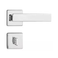 Fechadura De Porta Pado 701 Roseta Quadrada Banheiro - Wc - Cromado - 1