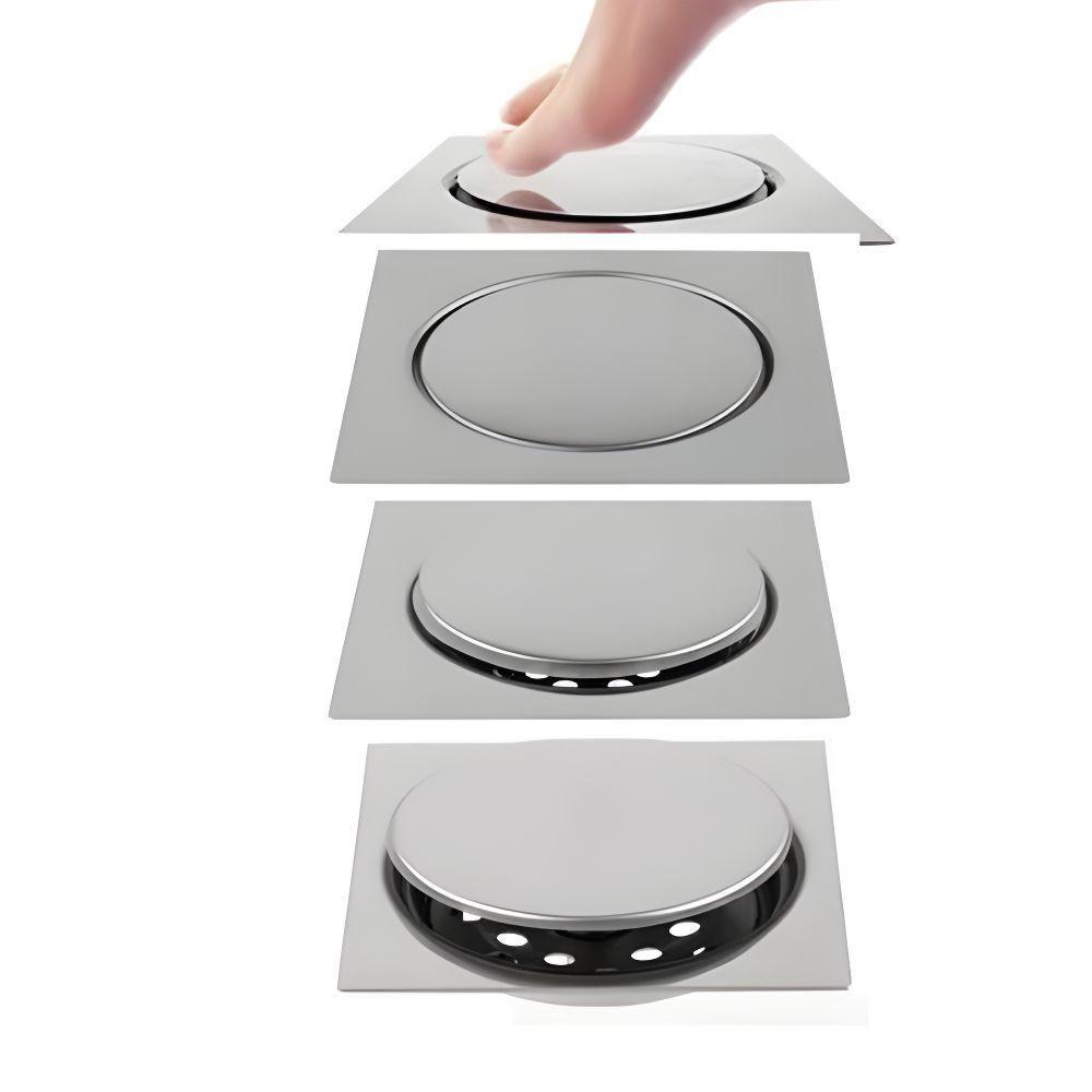 Ralo Click Inteligente Para Banheiro 10 X 10 Inox Flux Hidro - 2