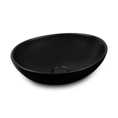 Cuba Para Banheiro Manplex 7007 Oval 44x33cm Preto Fosco