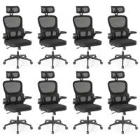 Kit 8 Cadeiras De Escritório Giratória Executiva Atenas Com Regulagem De Altura - Preto - 1