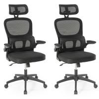 Kit 2 Cadeiras De Escritório Giratória Executiva Atenas Com Regulagem De Altura - Preto - 1