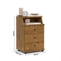 Conjunto De 2 Mesa De Cabeceira Luxo New Com 3 Gavetas Freijo Freijo - 2