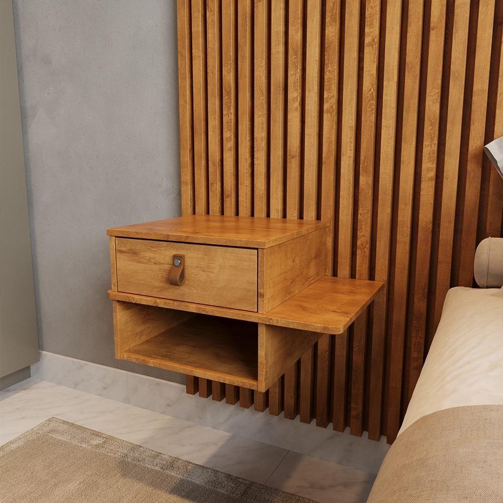 Mesa De Cabeceira Basco Com 1 Gaveta Nature Nature - 3
