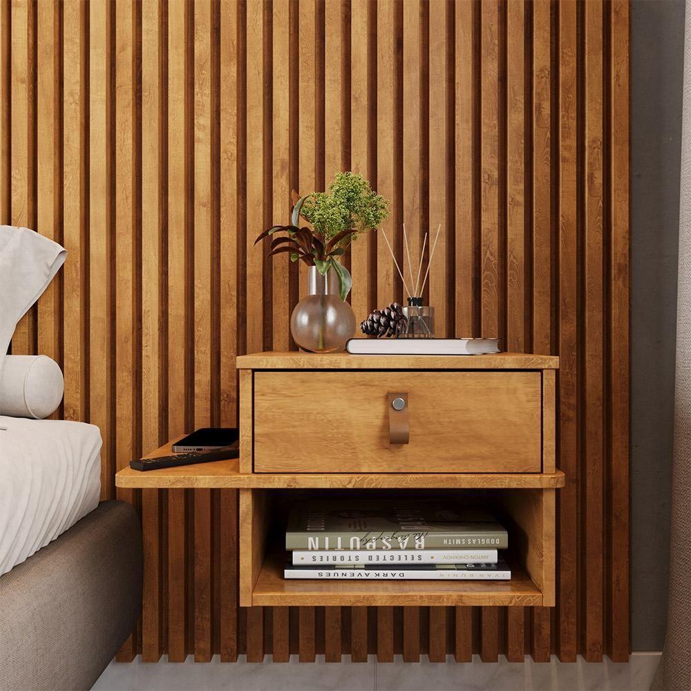 Mesa De Cabeceira Basco Com 1 Gaveta Nature Nature - 4