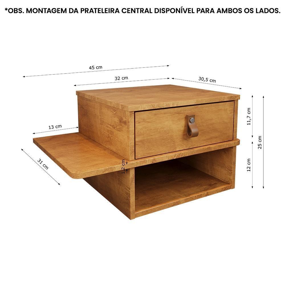 Mesa De Cabeceira Basco Com 1 Gaveta Nature Nature - 7