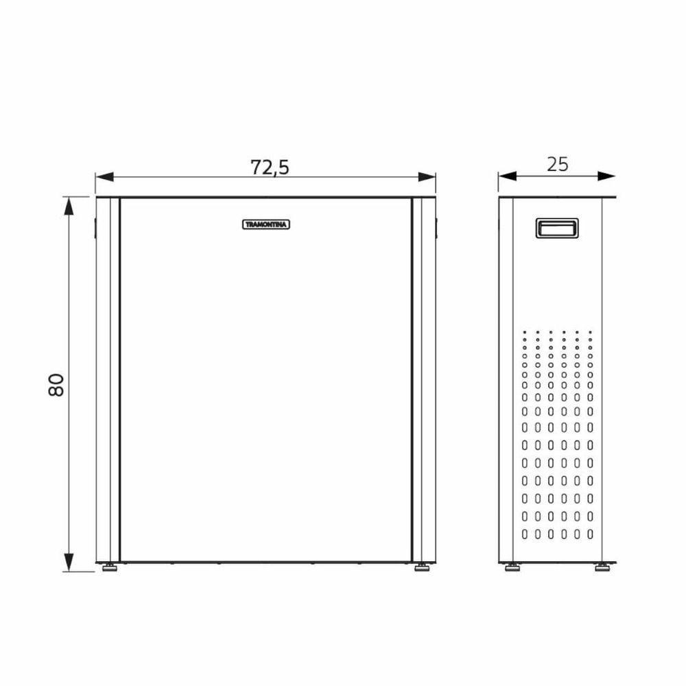 Lixeira Tramontina Sassari Plus 65 + 65 Litros Em Aço Inox Scotch Brite Sem Tampa - 2