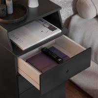 Conjunto De 2 Mesa De Cabeceira Luxo Ii New Com 4 Gavetas Preto Preto - 3