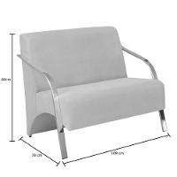 Poltrona Namoradeira 2 Lugares Vênus Braço Alumínio D Salla Suede - 2