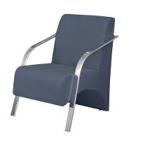 Poltrona Vênus 1 Lugar Braço Alumínio D Salla Suede - 1