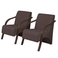 Kit 2 Poltronas Decorativas Vênus 1 Lugar Braço Pé Madeira D Salla Suede - 1