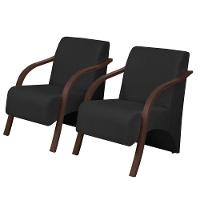 Kit 2 Poltronas Decorativas Vênus 1 Lugar Braço Pé Madeira D Salla Suede - 1