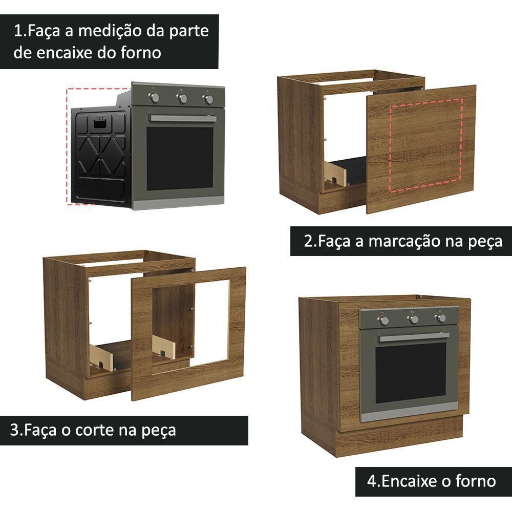 Balcão Para Forno 80 X 60 Cm Sem Tampo Rustic - 8