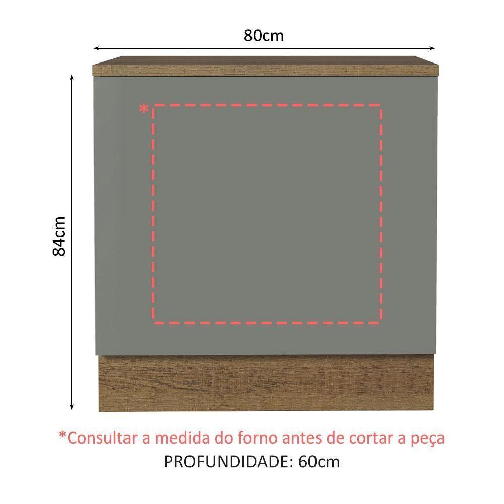 Balcão Para Forno 80 X 60 Cm Com Tampo Rustic/cinza - 7