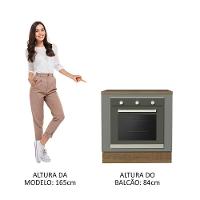 Balcão Para Forno 80 X 60 Cm Com Tampo Rustic/cinza