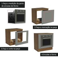 Balcão Para Forno 80 X 60 Cm Com Tampo Rustic/cinza - 8