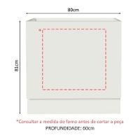 Balcão Para Forno De Embutir 80 X 60 Cm Sem Tampo Branco Agata, Glamy, Stella Madesa Branco - 3