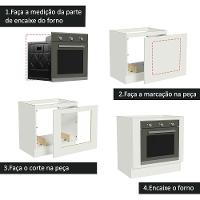 Balcão Para Forno De Embutir 80 X 60 Cm Sem Tampo Branco Agata, Glamy, Stella Madesa Branco - 5