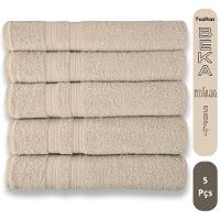 Kit 5 Toalhas Super Grossa E Felpuda Macia 80x150cm Beka - Bege Bege - 2