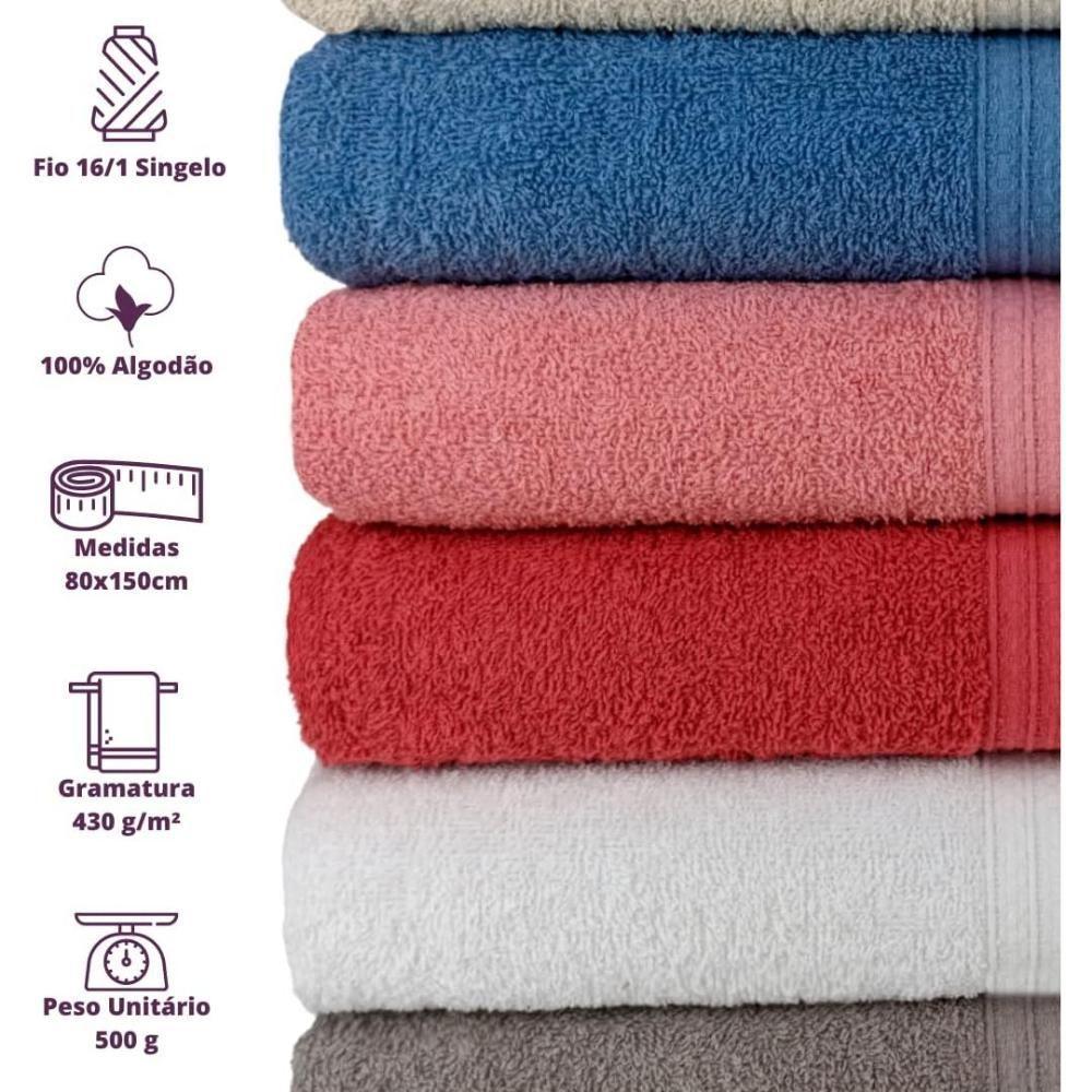 Kit 5 Toalhas Super Grossa E Felpuda 80x150cm Camurça Beka - 4