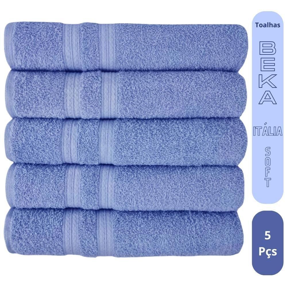 Kit 5 Toalhas Super Grossa E Felpuda Macia 80x150cm Beka - Azul Claro Azul Claro - 2