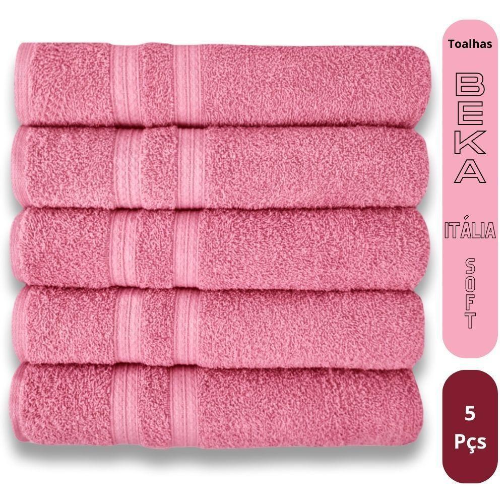 Kit 5 Toalhas Super Grossa E Felpuda Macia 80x150cm Rosê Beka - 2