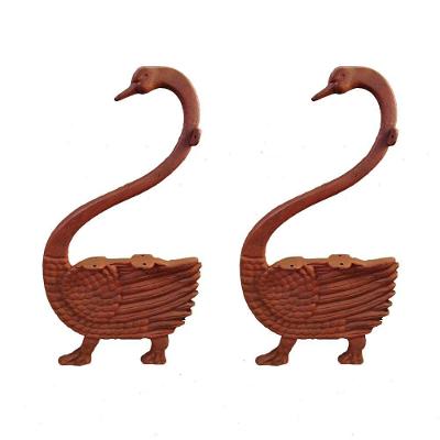 Pé De Banco Cisne Em Ferro Fundido Até 3 Réguas - Cor Marrom