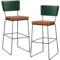 Kit 02 Banquetas Altas Facto Verde Musgo Camel - 1