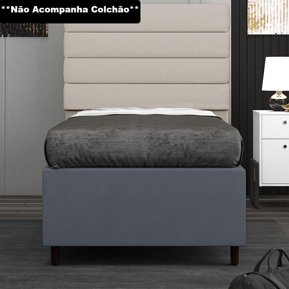 Base Para Cama Box Solteiro 88X188Cm Hit I02 Cinza - 5