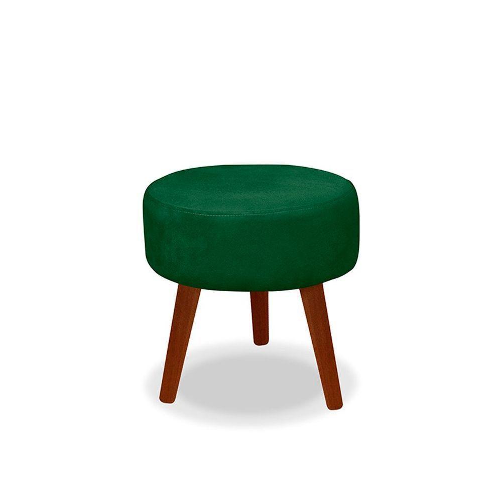 Kit C- 01 Namoradeira Opala + 02 Puffs Redondo Danny + 02 Almofadas Suede Verde - 3