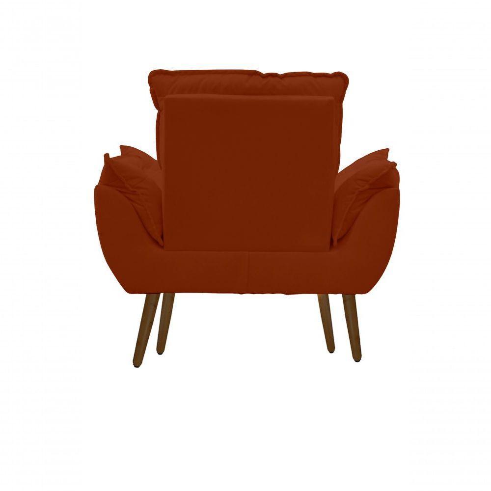 Kit C- 01 Poltrona Opala + 01 Puff Opala Elegante Suede Terracota - 4